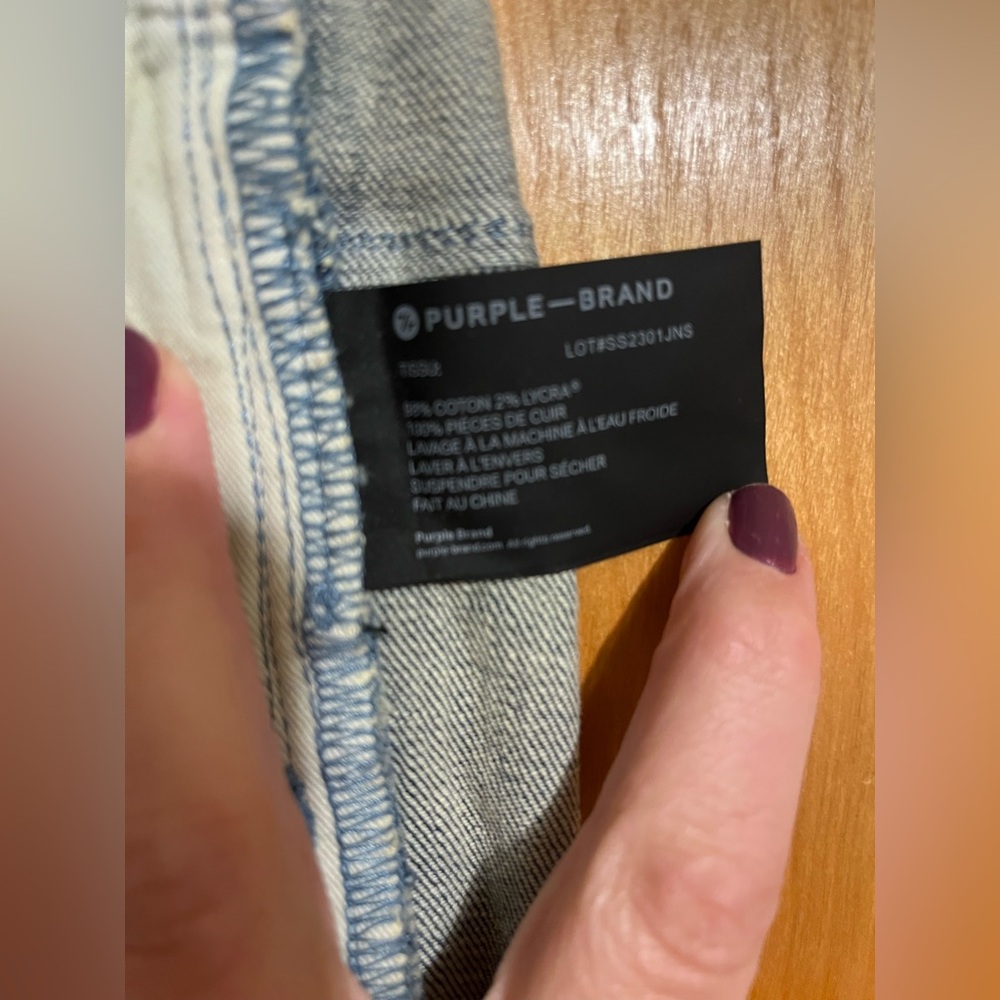 Purple brand coated diagonal light indigo/multicolor Men's Jeans with tags 30 - Picture 10 of 13